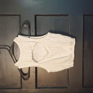 Versace Pattern Key Hole Crop Sweater